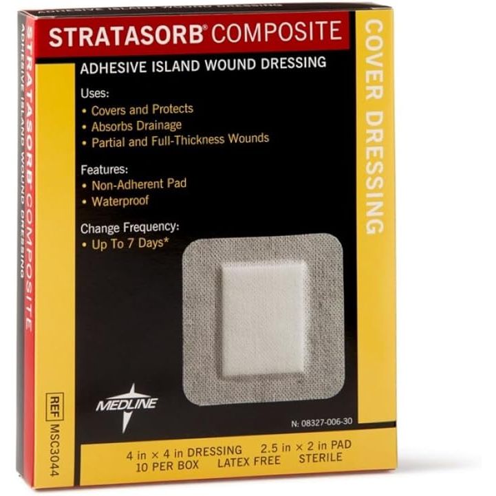 Stratasorb Composite Waterproof Island Dressing   4x4 10 Pack