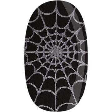 Skinz Nail Decals, Black w/ Silver Spider Webs (24 ct)