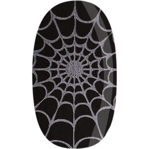 Skinz Nail Decals, Black w/ Silver Spider Webs (24 ct)