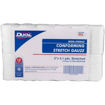Dukal Conforming Stretch Sterile Gauze Rolls, 2" x 4.1 yds (Case of 12)