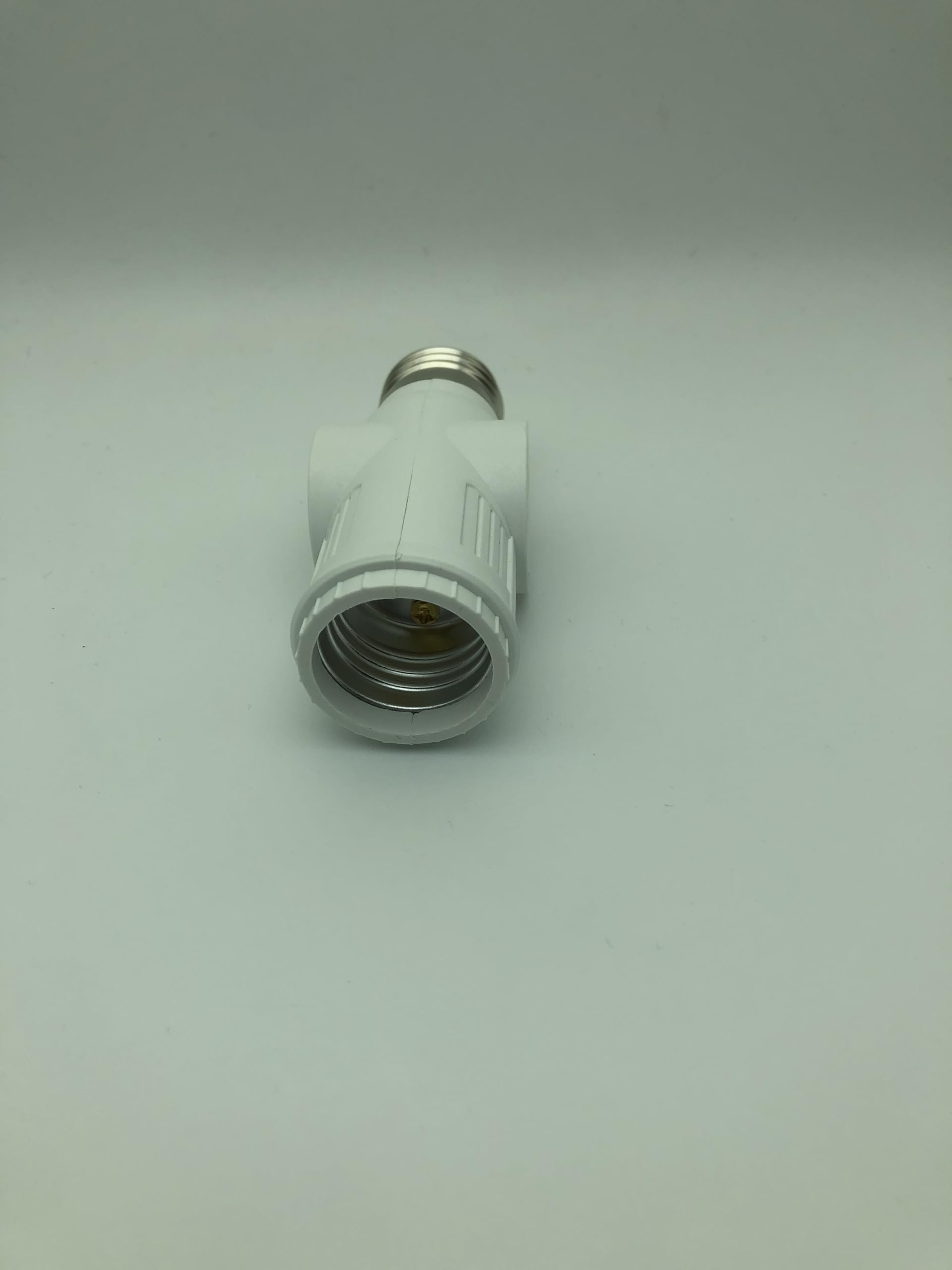 Figame E26/E27 3 Prong Light Bulb Socket Adapter Polarized White 2 Pack