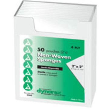 Dynarex Gauze Sponges Non-Woven Sterile -2 Inx2 In - 4 Ply 2'S