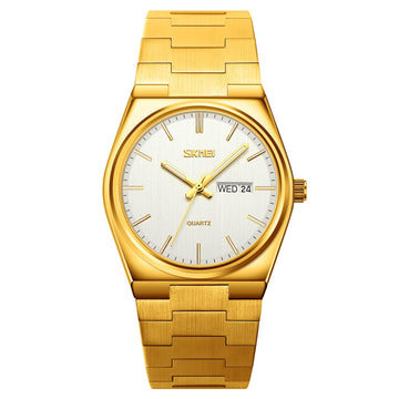 Men Luxury Gold Chinese Dragon Carved Dial Diamond Quartz Watch Casual Waterproof Sport Stainless Steel Wristwatch (T GOLDSILVER)