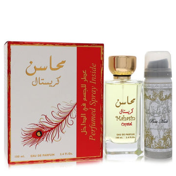 Lattafa Mahasin Crystal by Lattafa Eau De Parfum Spray with 1.7 oz Deodorant Spray 3.4 oz (Women)