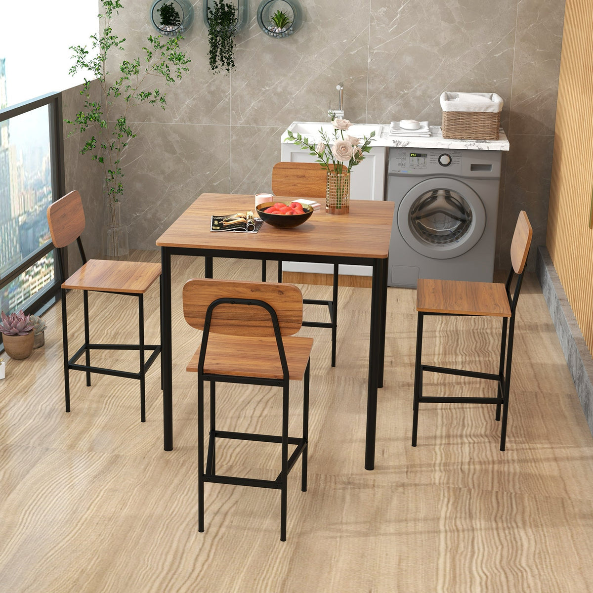 9-Piece Expandable Patio Dining Set for Deck and Garden