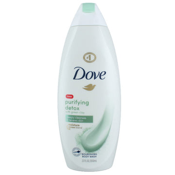 Dove Purifying Detox Body Wash for Dry Skin Green Clay Deeply Cleanse and Renew Skin 22 oz