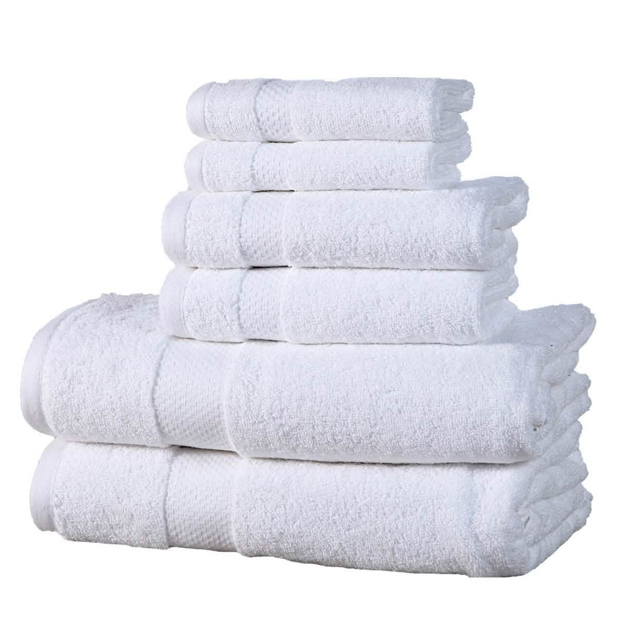 6-Pack: 100% Cotton Towel Set - Assorted Colors