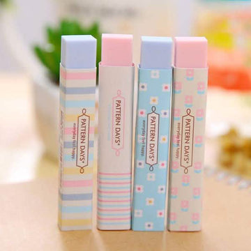 6-Pack: Stationery Supplies Kawaii Candy Color Eraser
