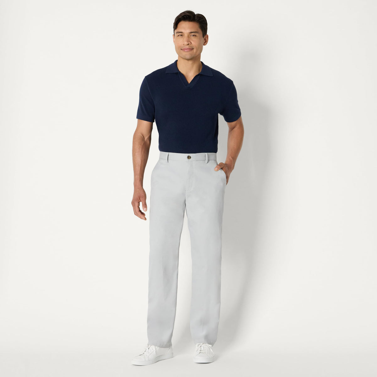 Amazon Essentials Men's Classic-Fit Wrinkle-Resistant Chino Pant Grey Size 34x33
