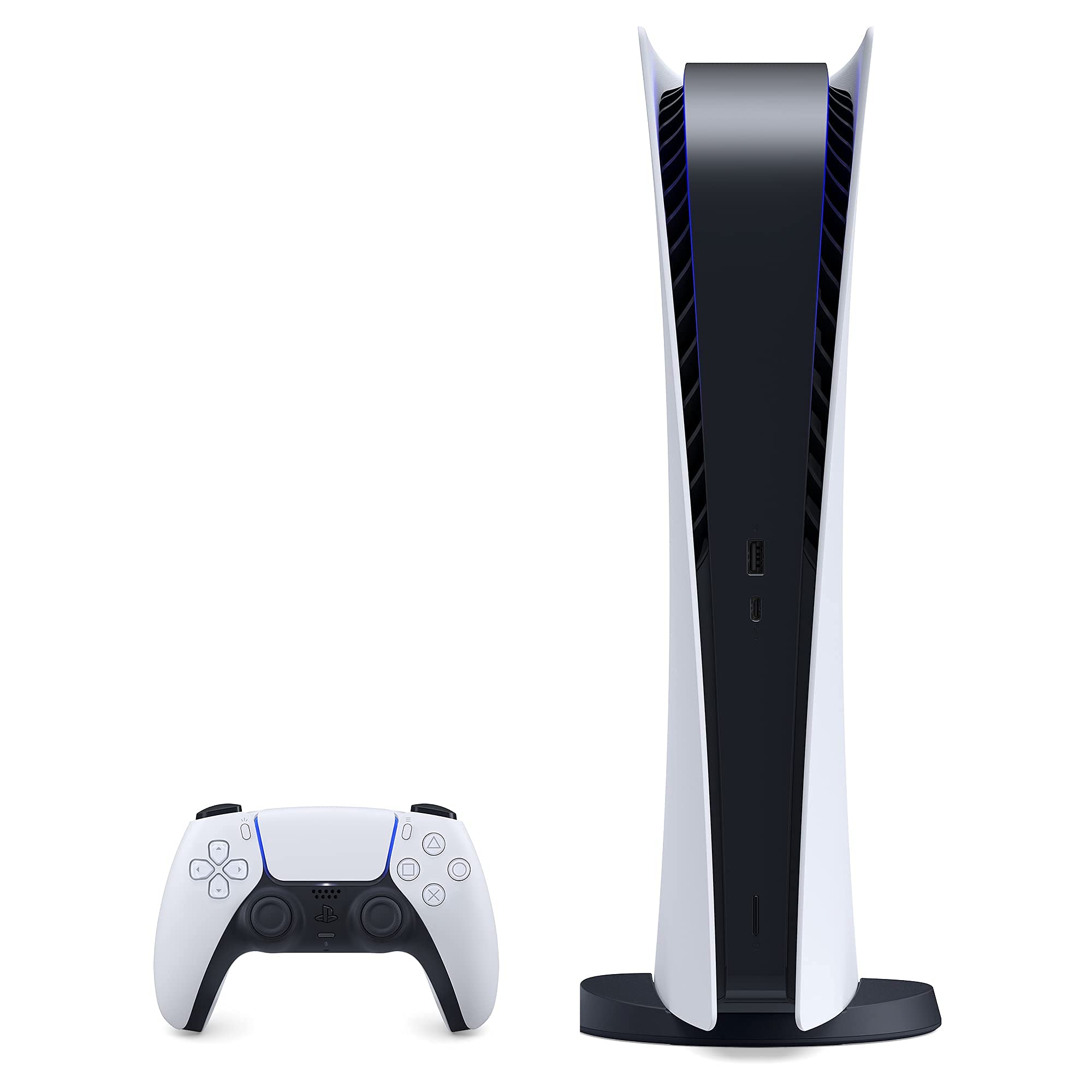 PS5 - Sony PlayStation 5 Digital Edition Gaming Console + Wireless Controller - 16GB GDDR6 RAM, 825GB SSD, 120Hz 8K Output, White (Used - Like New)