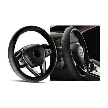 Ziciner Steering Wheel Cover Soft Leather Durable Universal 14.5-15in Gray