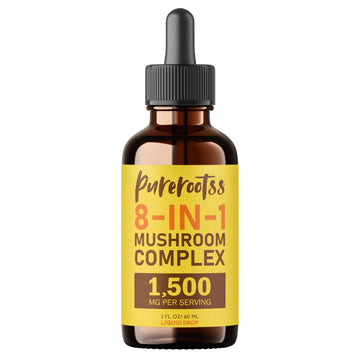BestBy04/27 PureRootss Mushroom Complex Liquid Drop 1500MG 2 Fl Oz Pack 2