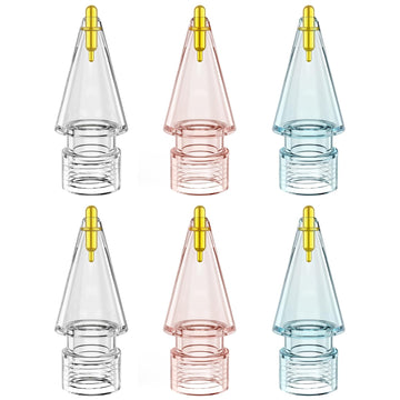 FAFALITHIC 6 Pack Clear Replacement Tips Compatible with Apple Pencil 2nd Generation Apple Pencil 1st Generation Apple Pencil USB-C & Apple Pencil Pro (Clear/Clear Pink/Clear Blue)