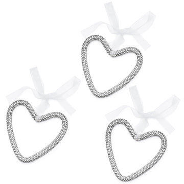 Mrchtmas Christmas Silver Bow Ornament 2025 Heart Rhinestones 1 Pc