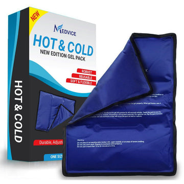 Reusable Hot and Cold Gel Pack (Large) - Flexible Compress for Pain Relief, Injuries & Recovery (2-Pack)