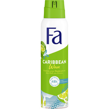 Fa Caribbean Wave Lemon Scent Deodorant  48h Freshness with Antibacterial Effect 150 ml