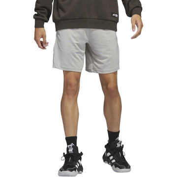 adidas Originals Mens Standard Legends 3-Stripes Basketball Shorts Metal Grey/White