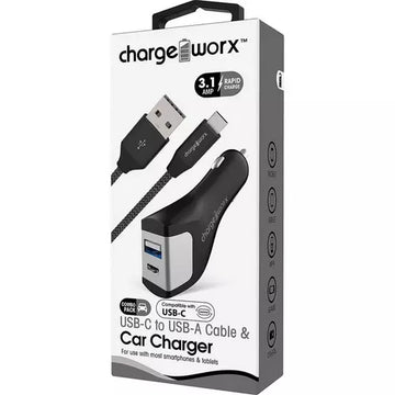 Chargeworx Usb A Usb -C Car Chrgr