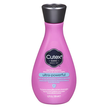 Cutex Ultra-Powerful Nail Polish Remover, 6.7 oz – For Gel, Glitter, and Longwear Polish