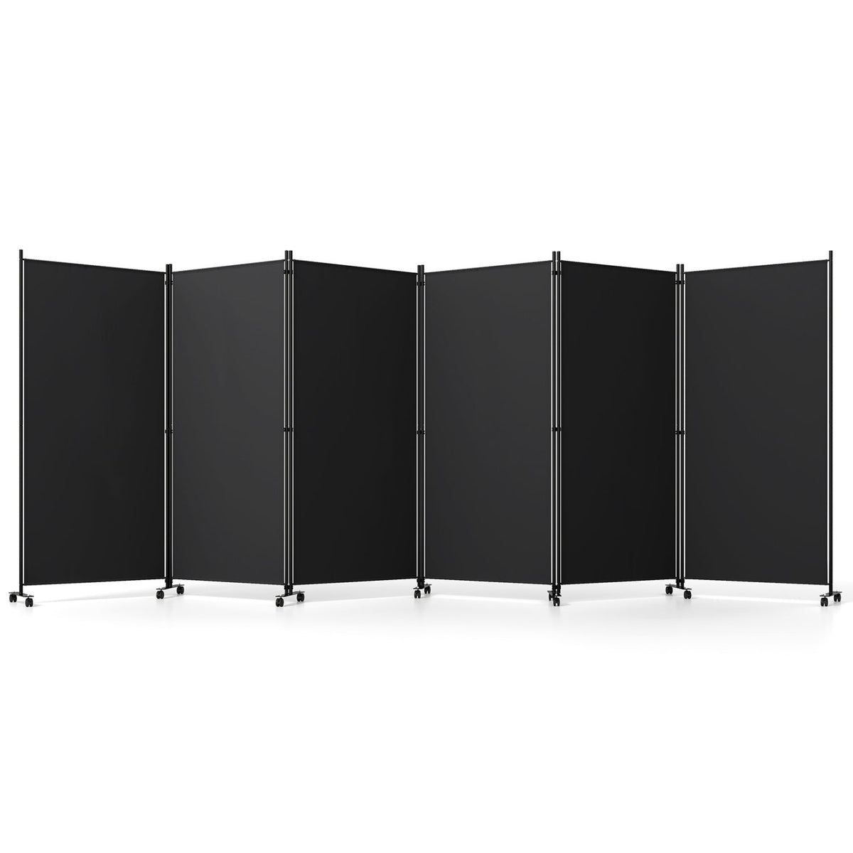 6-Panel Folding Room Divider with Wheels