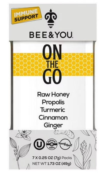 12 boxes of 7 packets Bee & You 1.73 oz On the Go Immunity Honey packets