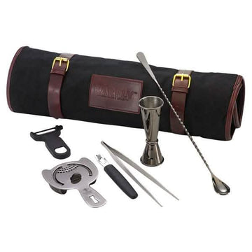 7-Piece: Barfly M37100BK Essentials Gun Metal Black Bar Cocktail Kit