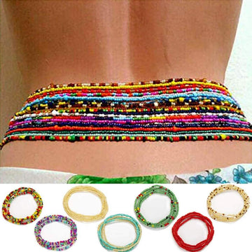 7-Pieces: Women Waist Bead Chain Belly Chain Beach Jewelry