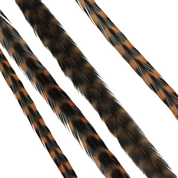 Donna Bella Striped Golden Straw Feather Hair Extensions