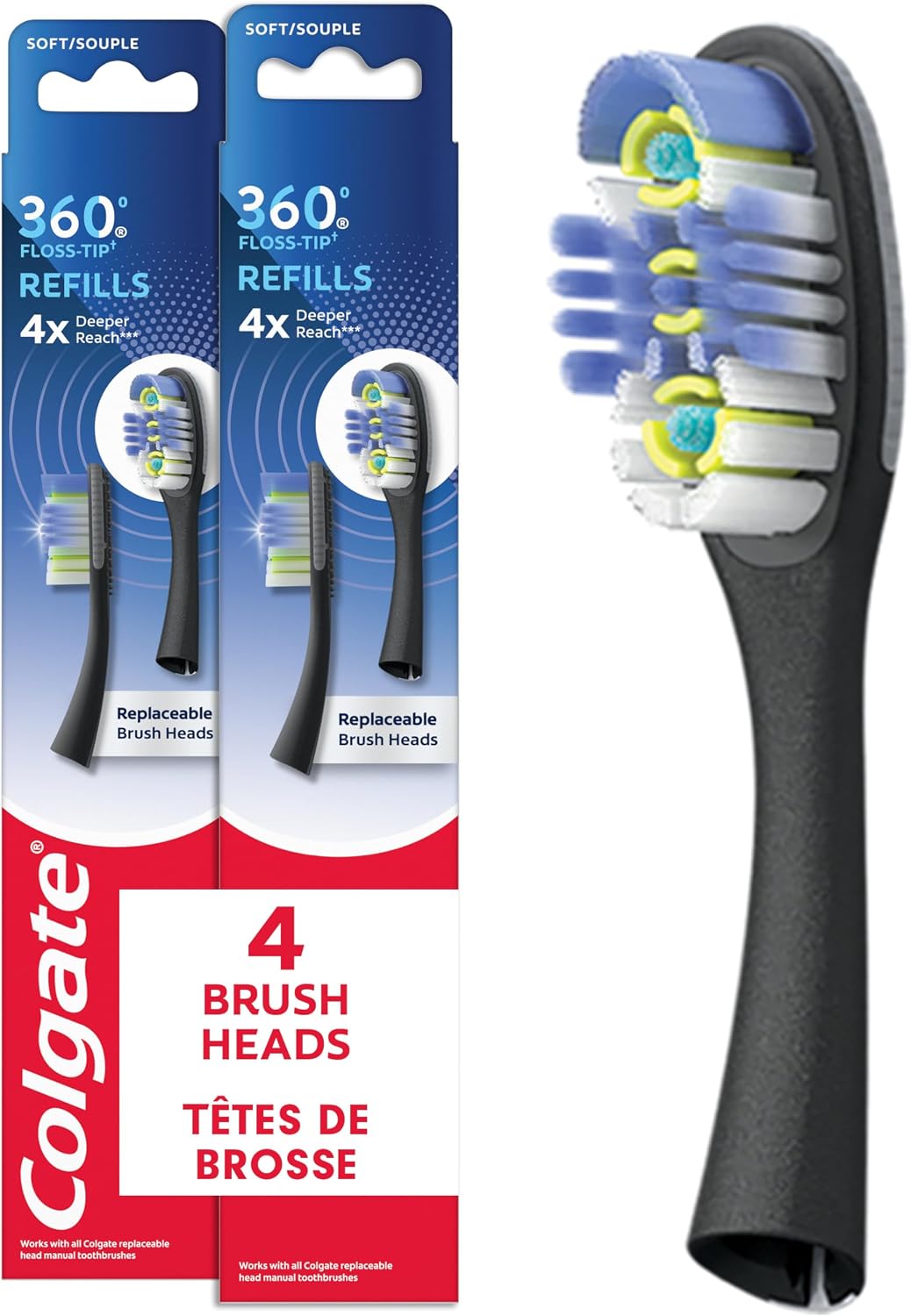 Colgate Keep Deep Clean Floss-Tip Replacement Brush Heads