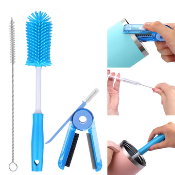 XANGNIER 3 Pack Stainless Steel Bottle Cleaner Brush Kit for Baby Bottles