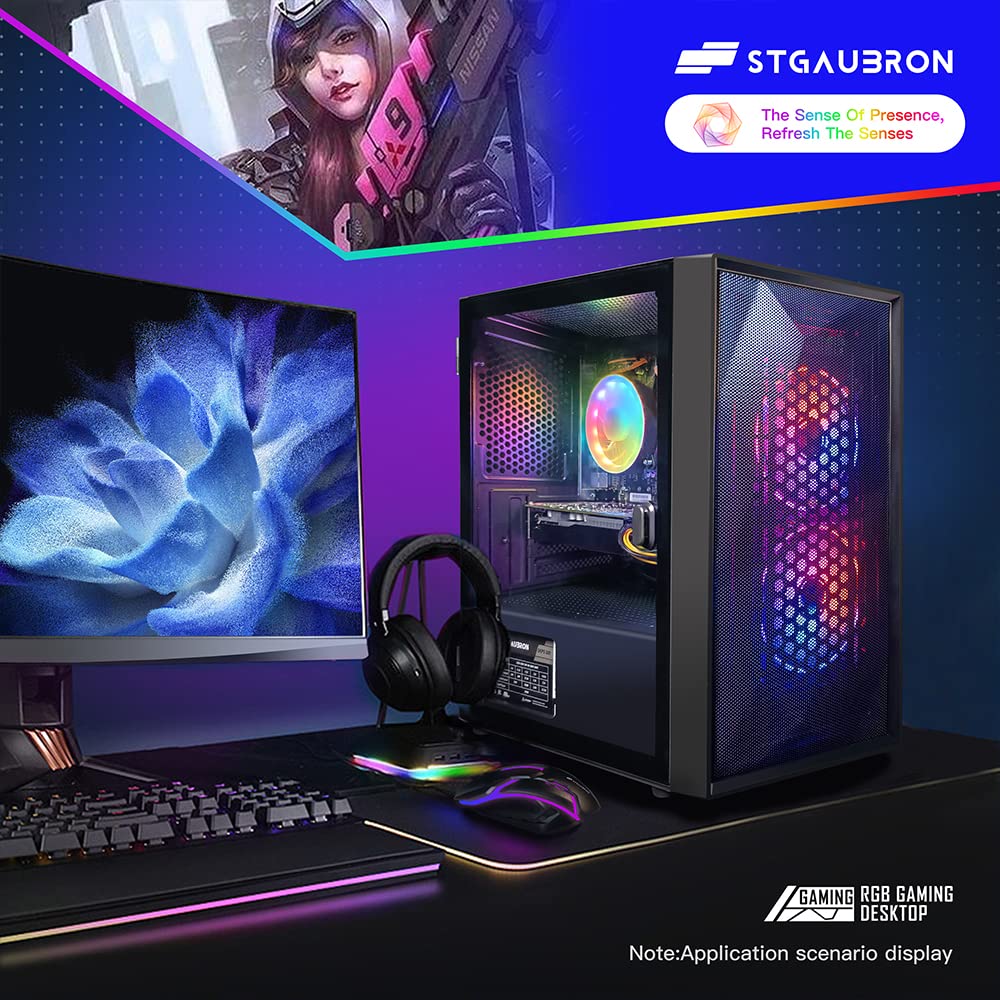 STGAubron Gaming PC Desktop,Core I5,RTX 2060 6G,16G RAM,512G SSD