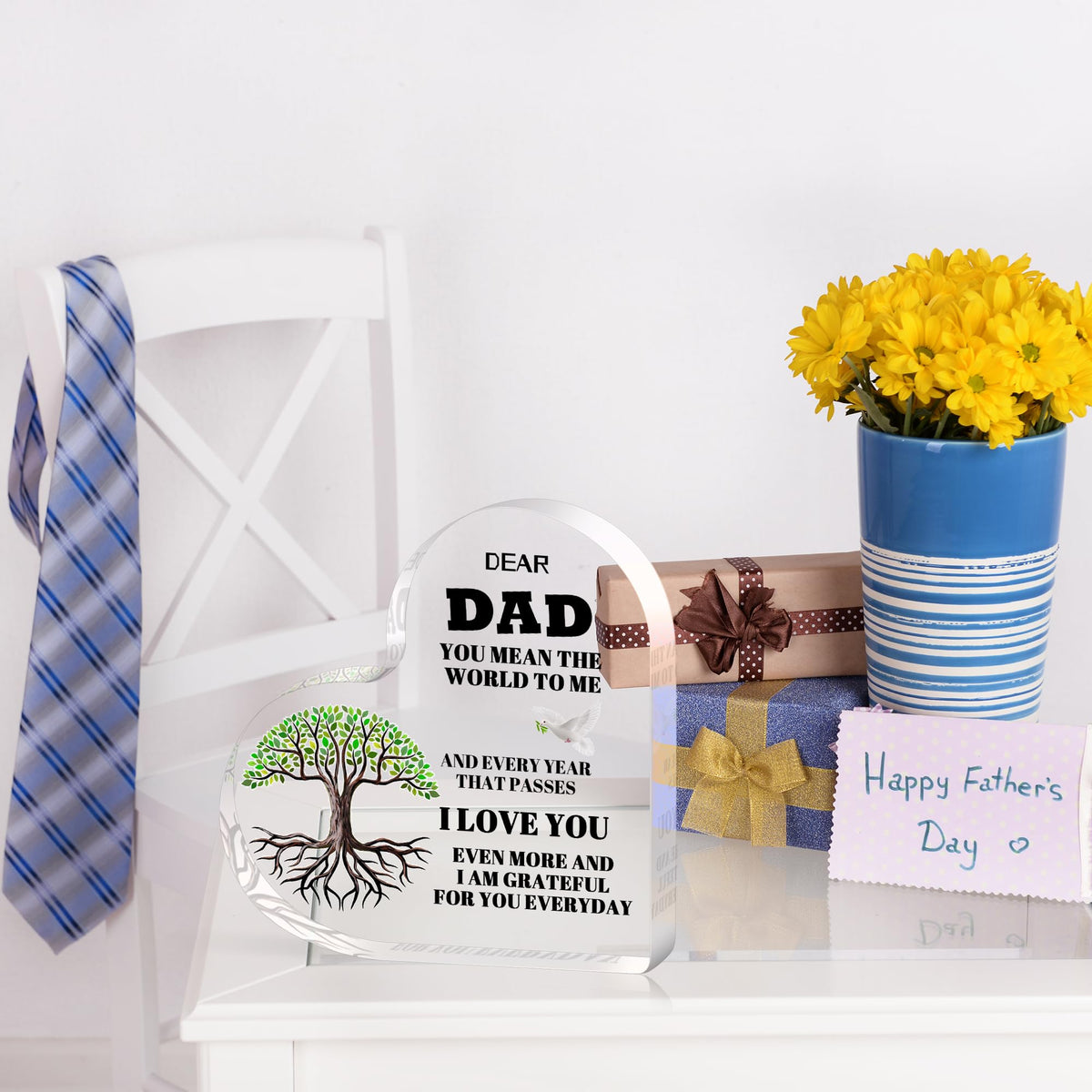 AmazerPad Gifts For Dad Acrylic Puzzle Plaque Desk Decor 5.1x5.1 In Cool Dad
