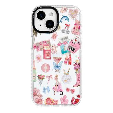 ChiCaseVer iPhone 13 Case Coastal Romance Pink TPU Slim Military-Grade