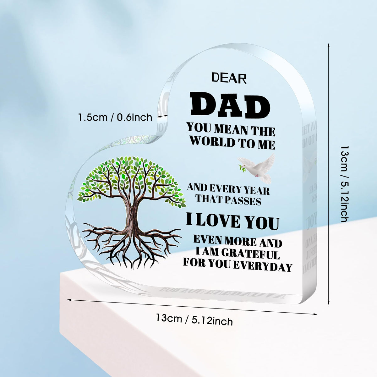 AmazerPad Gifts For Dad Acrylic Puzzle Plaque Desk Decor 5.1x5.1 In Cool Dad