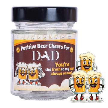 SOLMAY Funny Beer Cheers Gift Jar with 60 Uplifting Messages for Dad 0.5