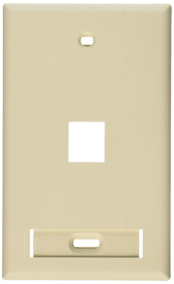Leviton QuickPort Wallplate with ID Window Single Gang 1-Port Light Almond