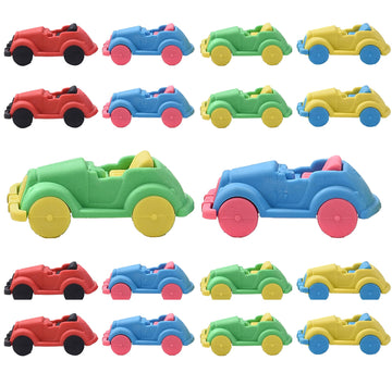 RONDURE Car Erasers 18 Pcs 3D Sports Car Puzzle Take Apart Erasers Kids