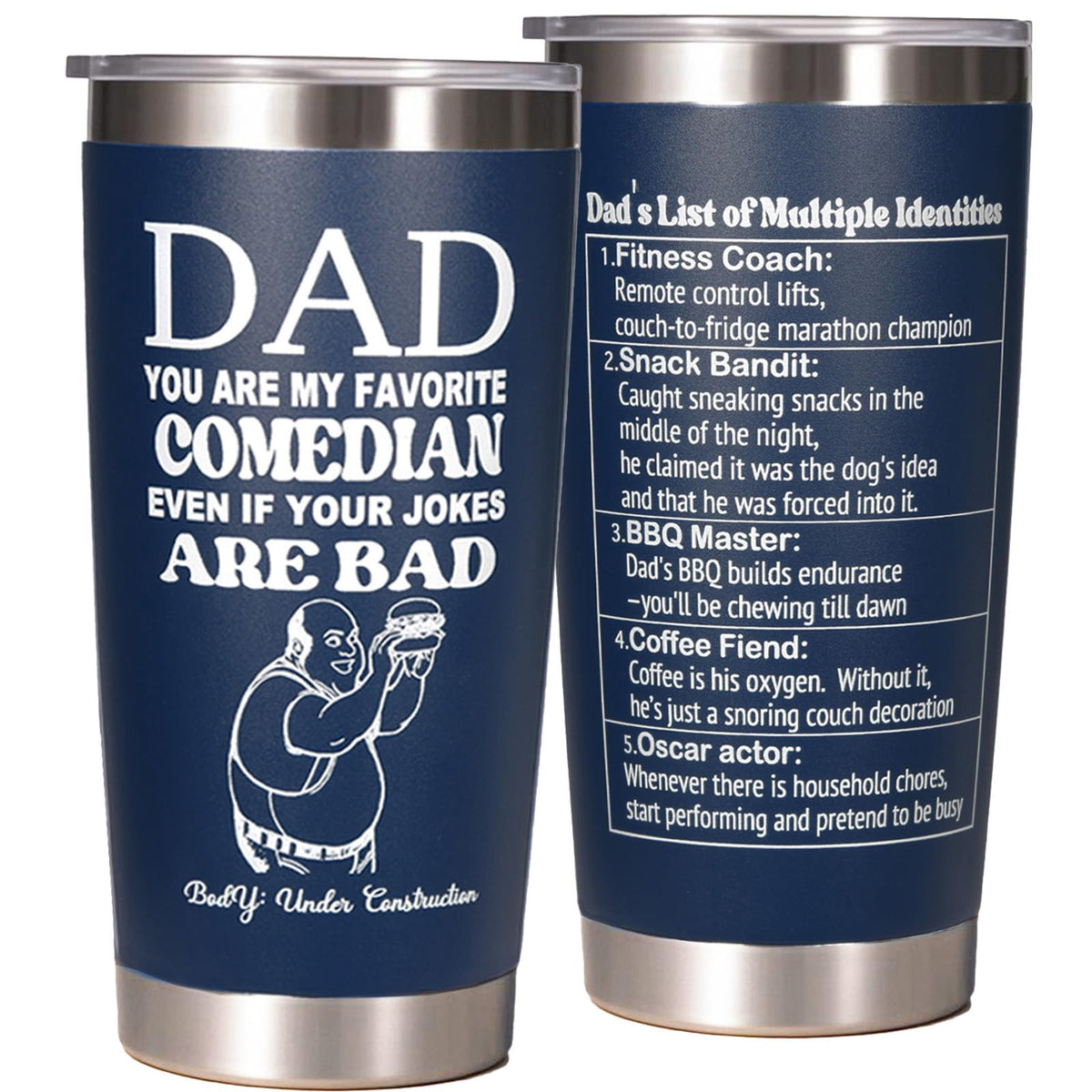 Carselage Stainless Steel Tumbler 20Oz Navy Blue Fathers Day Gift Dad