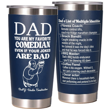 Carselage Stainless Steel Tumbler 20Oz Navy Blue Fathers Day Gift Dad