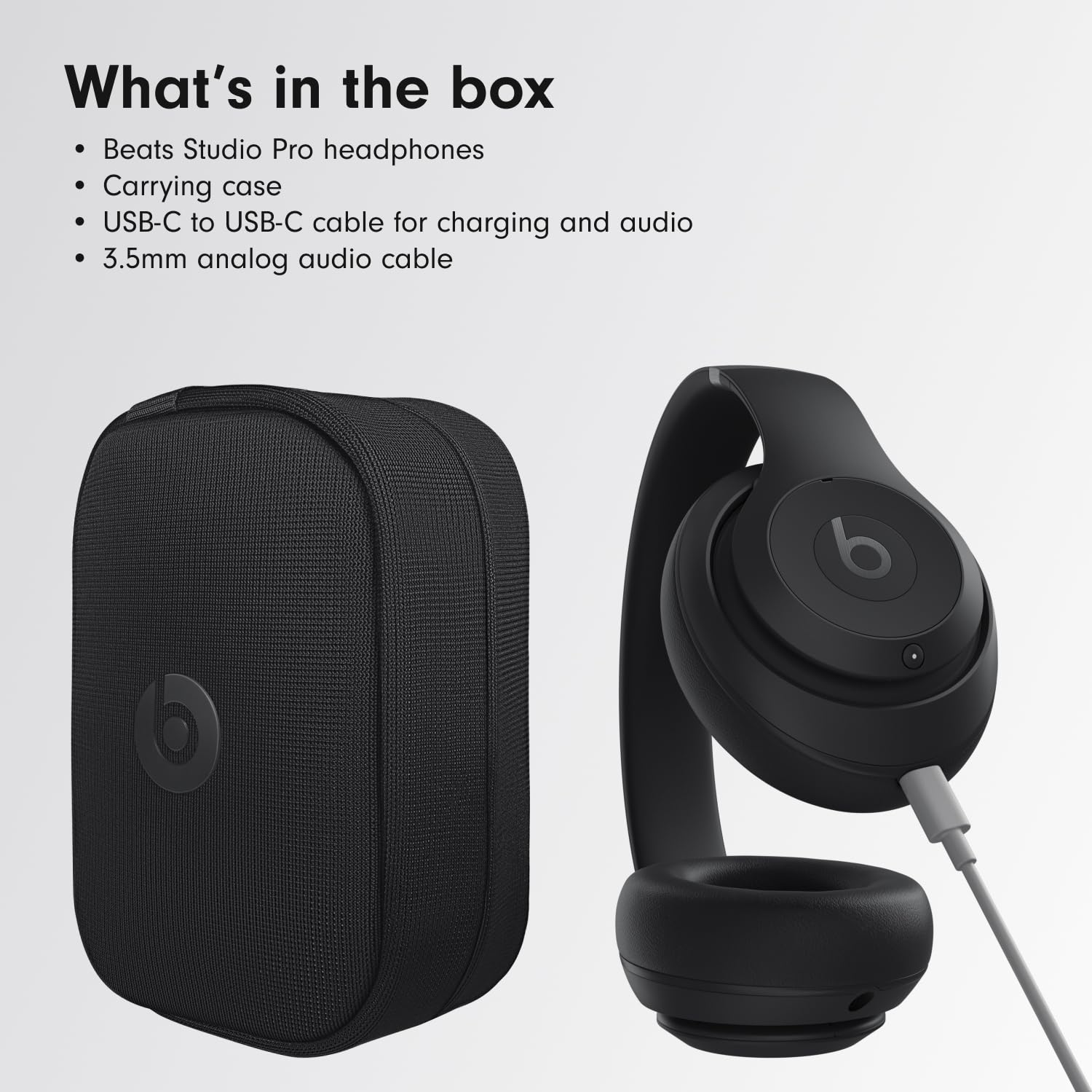 Beats Studio Pro Premium Wireless Over-Ear Headphones- Up to 40-Hour Battery Life, Active Noise Cancelling, Great for Travel & Commuting, USB-C Lossless Audio, Apple & Android Compatible -Black (Refurbished)