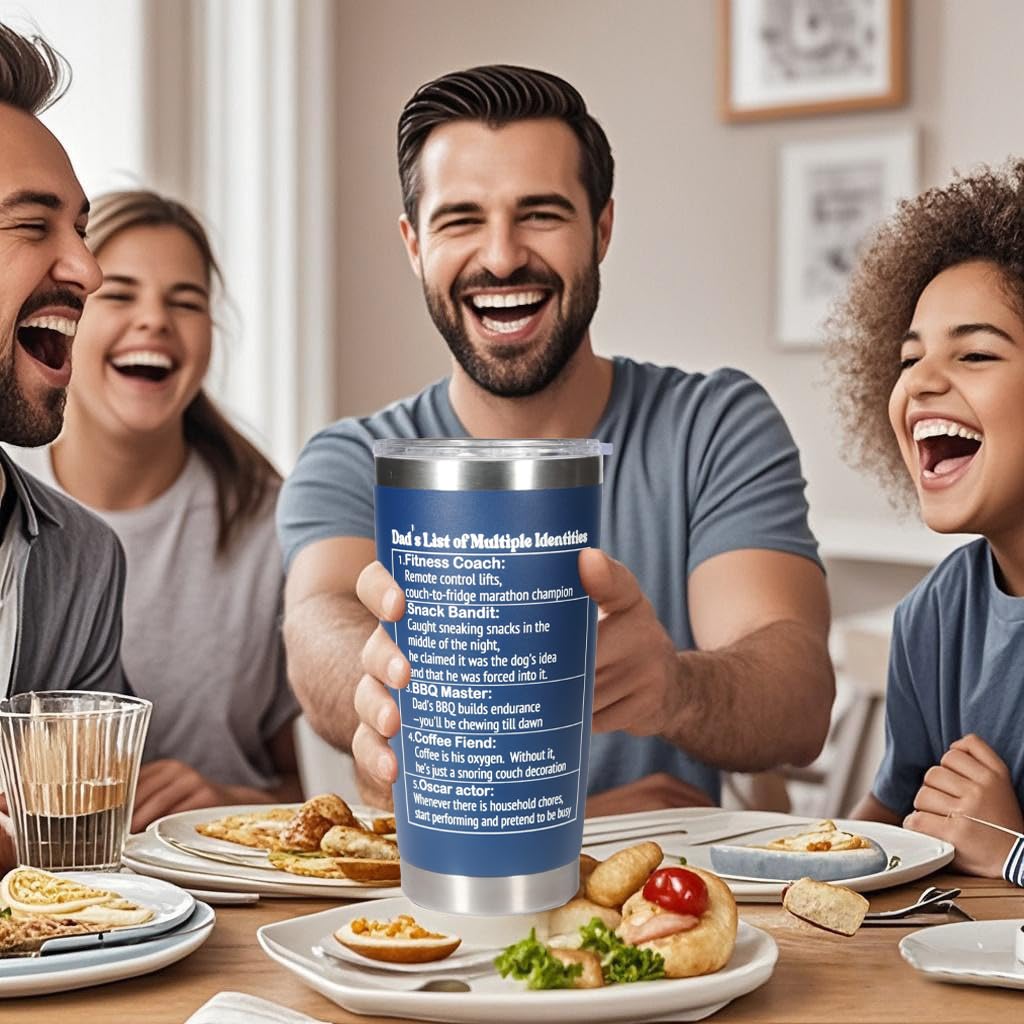 Carselage Stainless Steel Tumbler 20Oz Navy Blue Fathers Day Gift Dad