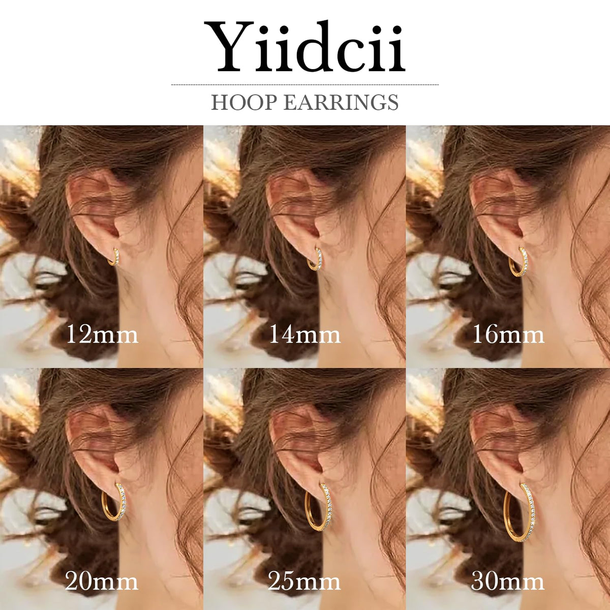 Yiidcii 14K Gold Hoop Earrings for Women 14K Gold Earrings for Women (14mm)