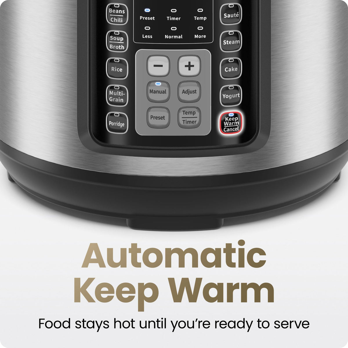 Chefman 13-in-1 Electric Pressure Cooker, 6-Quart Multicooker with Touchscreen Controls, Slow Cooker, Steamer, Sauté, Soup, Chili, Delay Start & Keep Warm, Stainless Steel