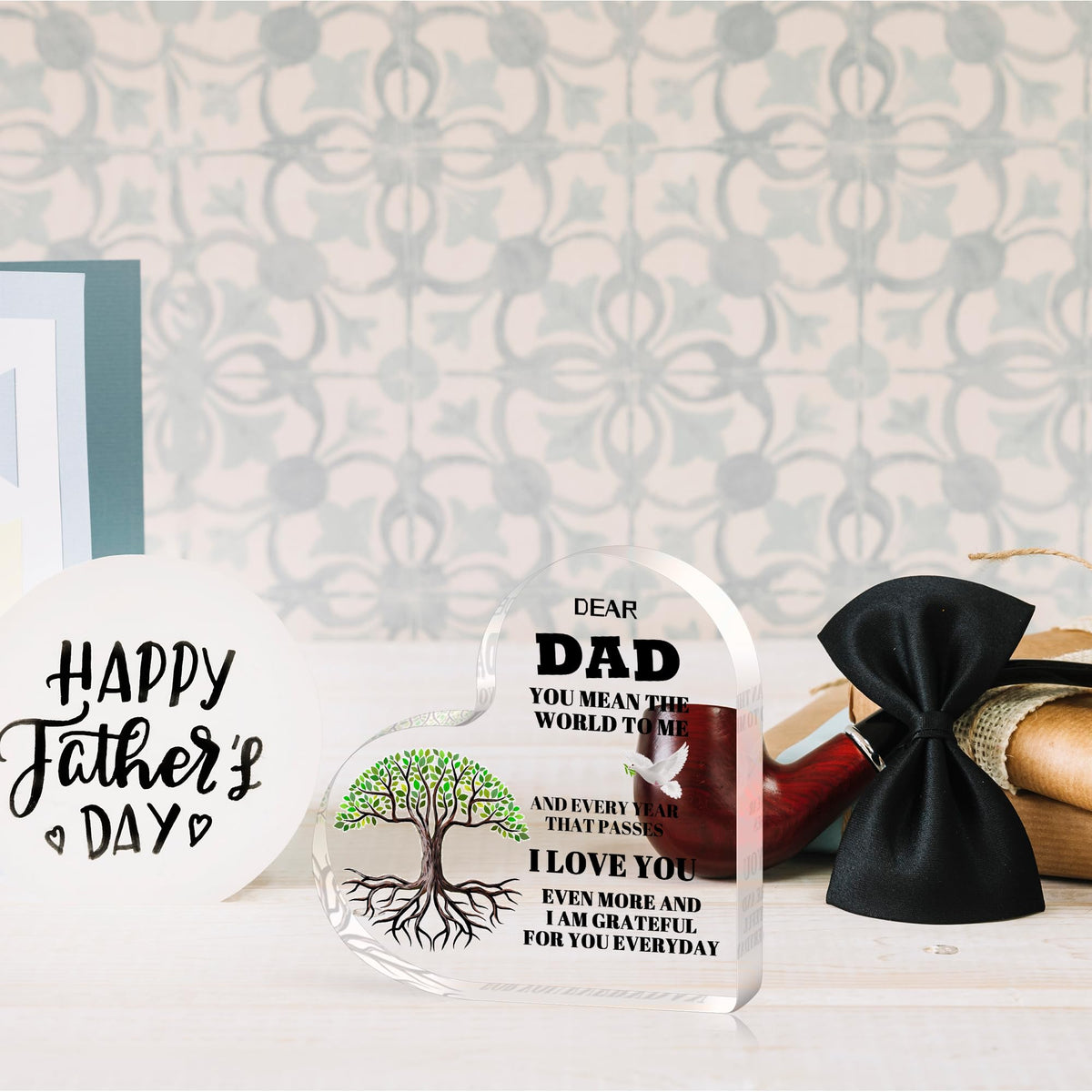 AmazerPad Gifts For Dad Acrylic Puzzle Plaque Desk Decor 5.1x5.1 In Cool Dad