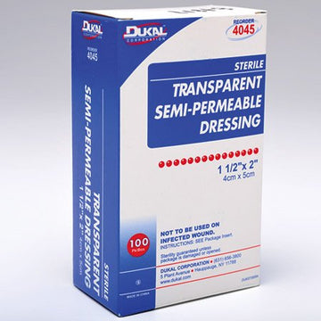 DUKAL Transparent Dressing, 2" x 2.75", Box of 100 Dressings