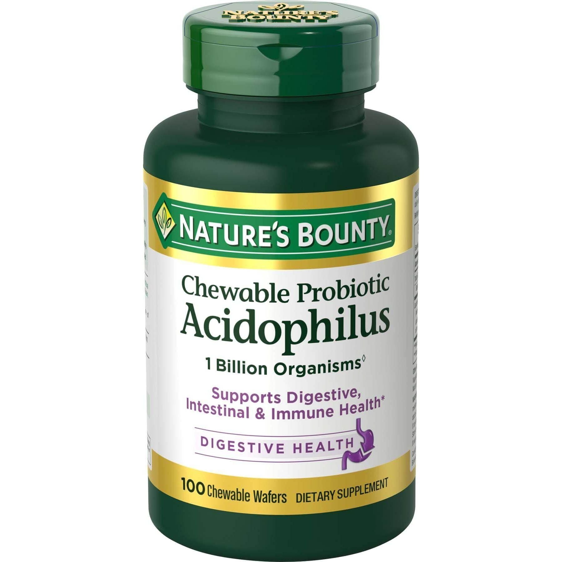 Nature's Bounty Probiotic Acidophilus With Bifidus Chewable Wafers