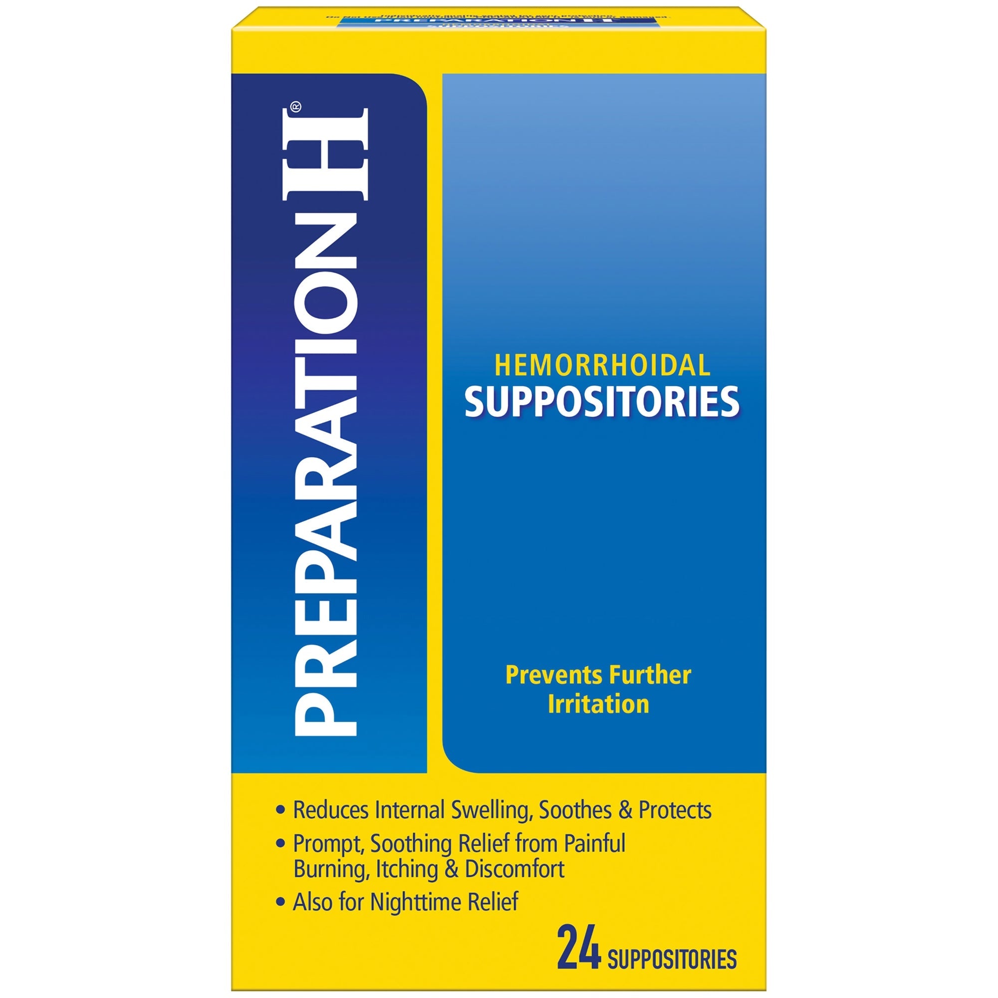 Preparation H, Hemorrhoidal Suppositories, 24 Count