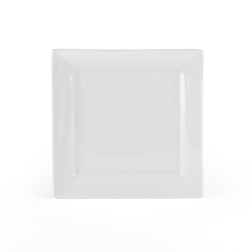 Square Porcelain Dinner Plates, White, Set of 6