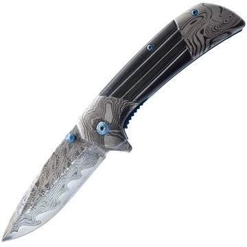 7.75" Titanium & Damascus Folding Knife
