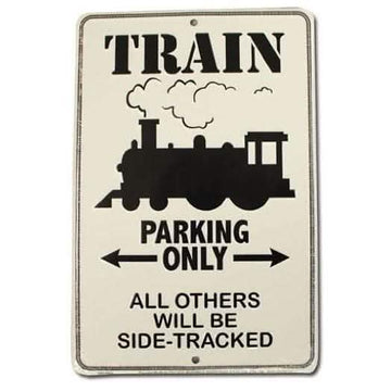 8" x 12" Metal Parking Sign Flagline Train Parking Only